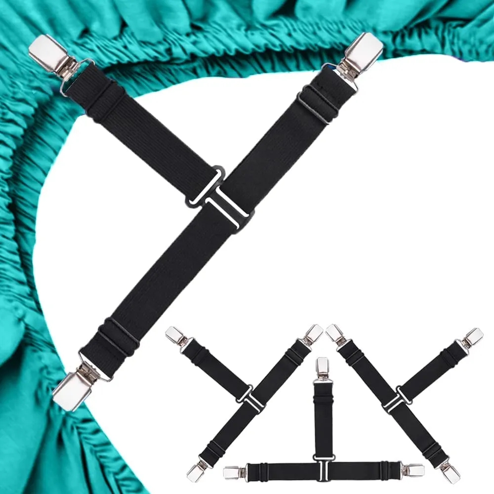 Bedding - 4pcs Adjustable Bed Sheet Fasteners Straps