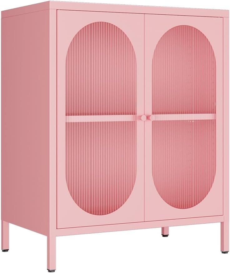 Storage & Organization - Small 2 Transpanrent Door Metal Storage