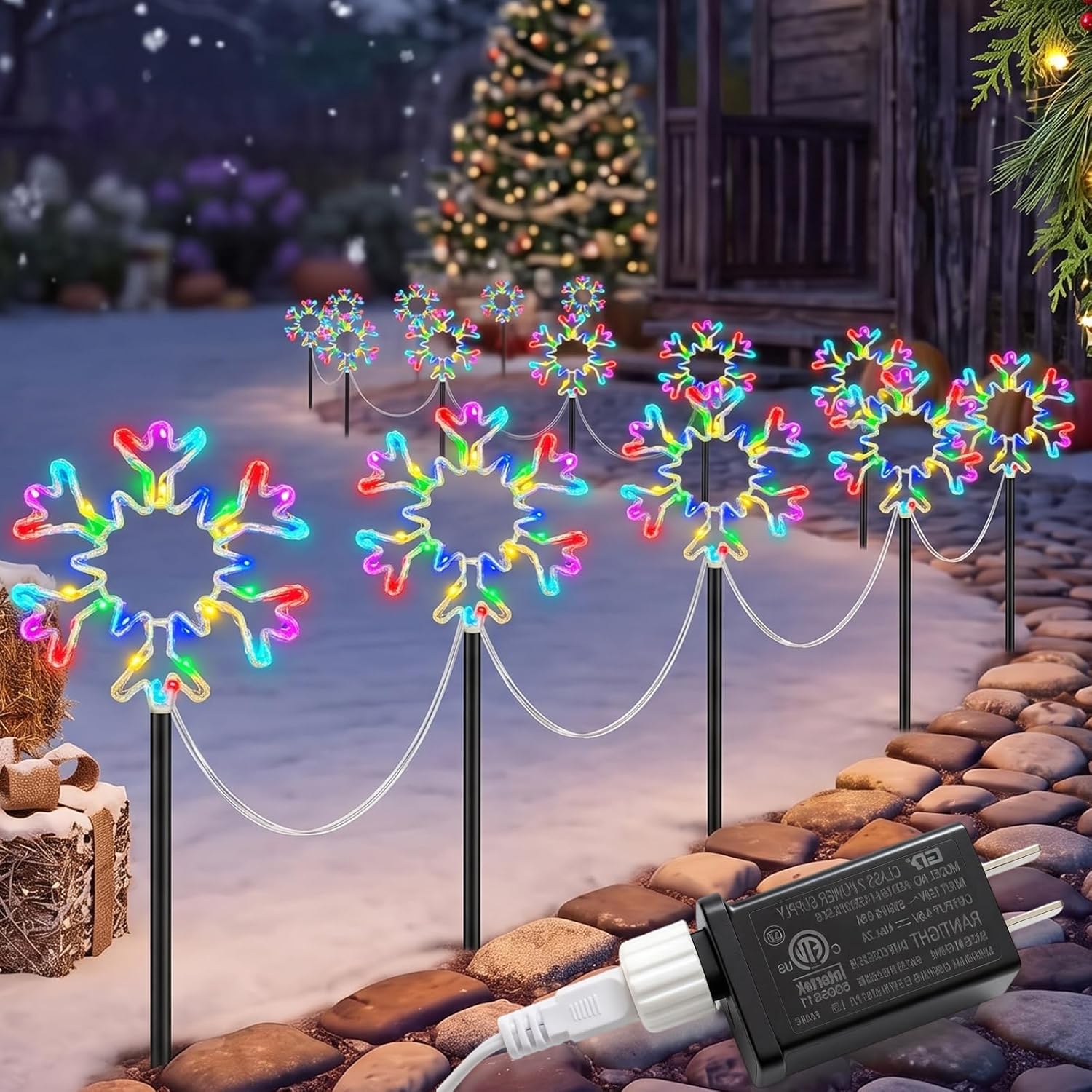Lighting - Christmas Snowflake Outdoor Pathway Lighting Set,