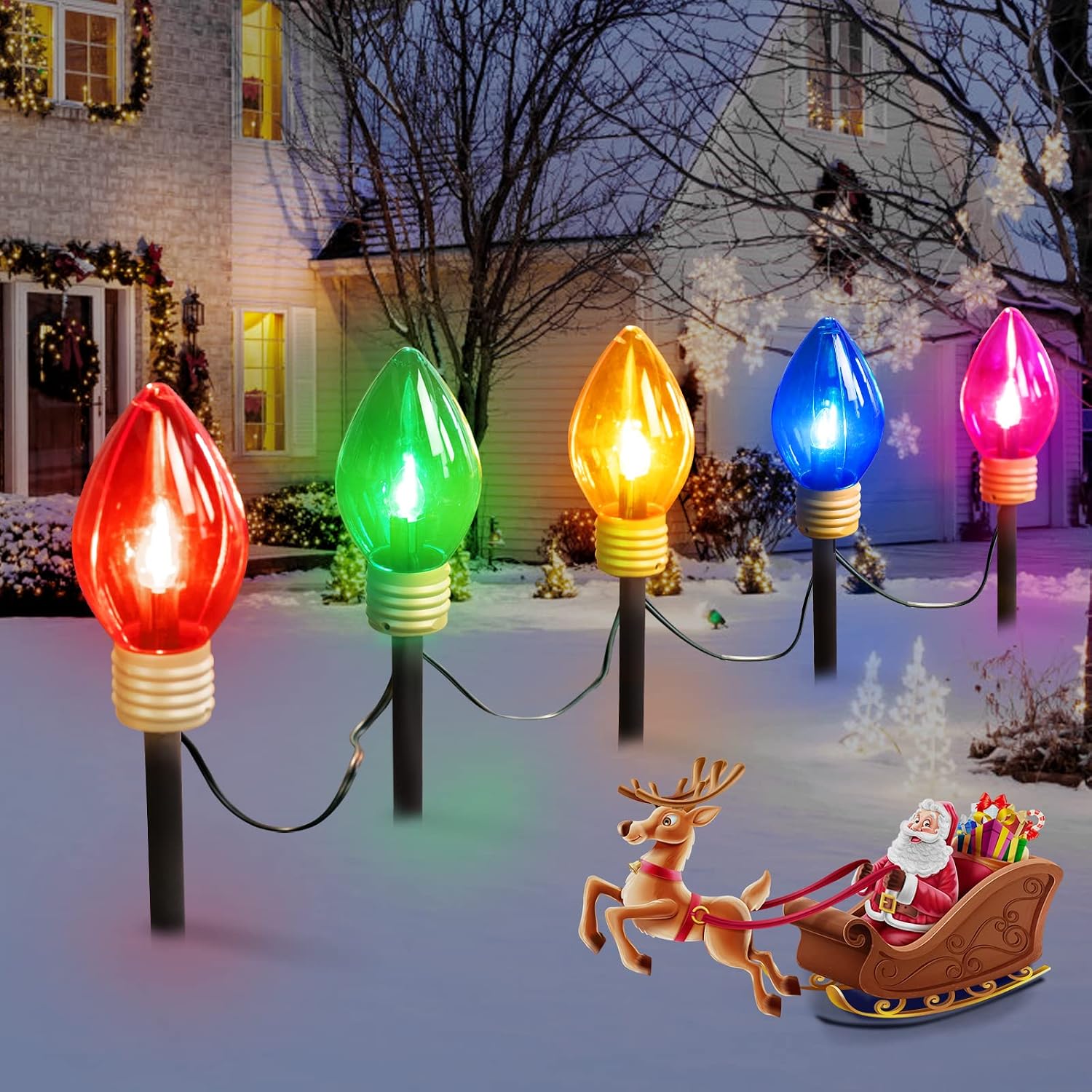 Lighting - Outdoor Christmas Pathway Lights, Jumbo C9,