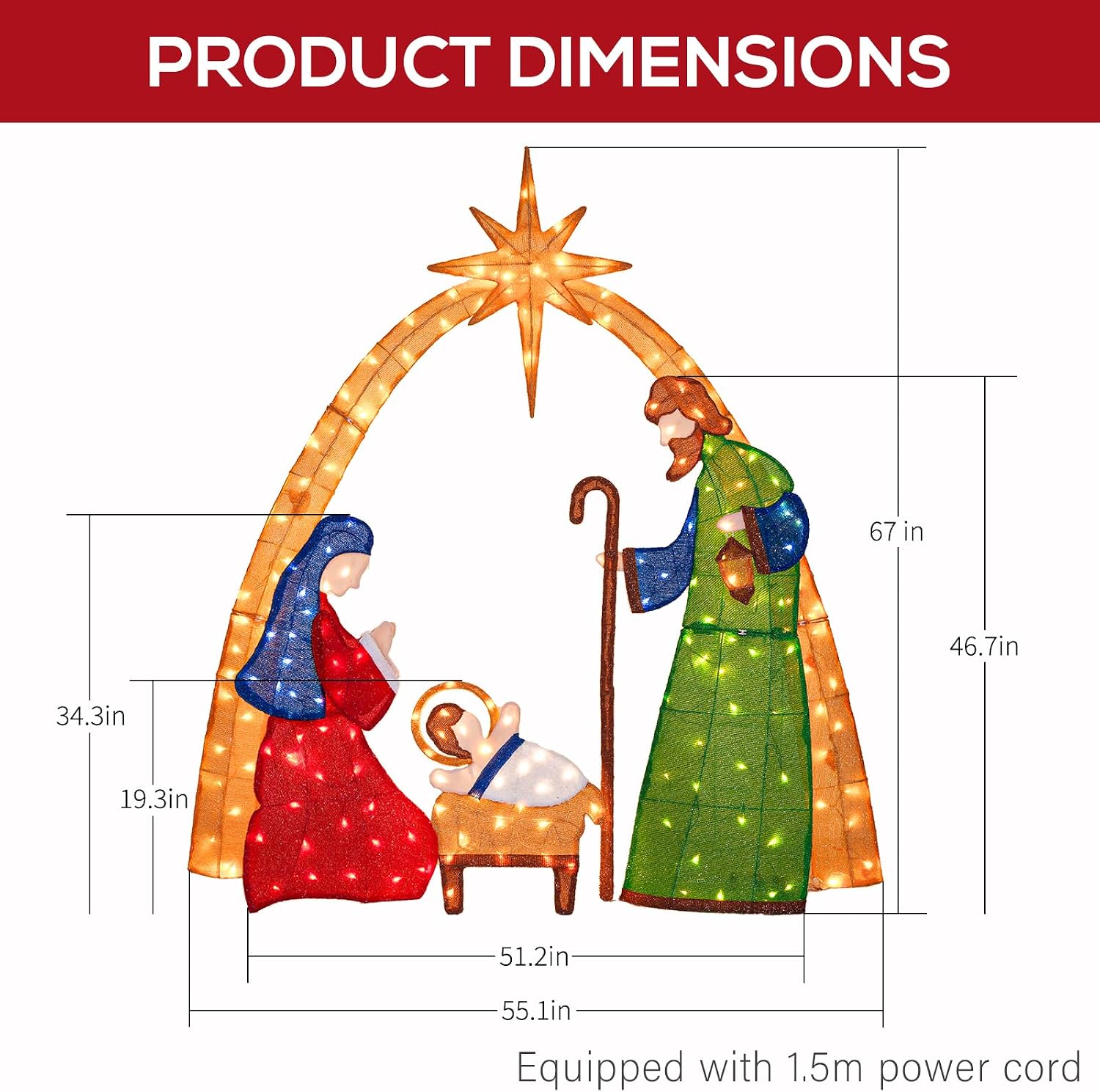 5.5 FT 2.5D Lighted Christmas  - đánh giá và giá Lighting