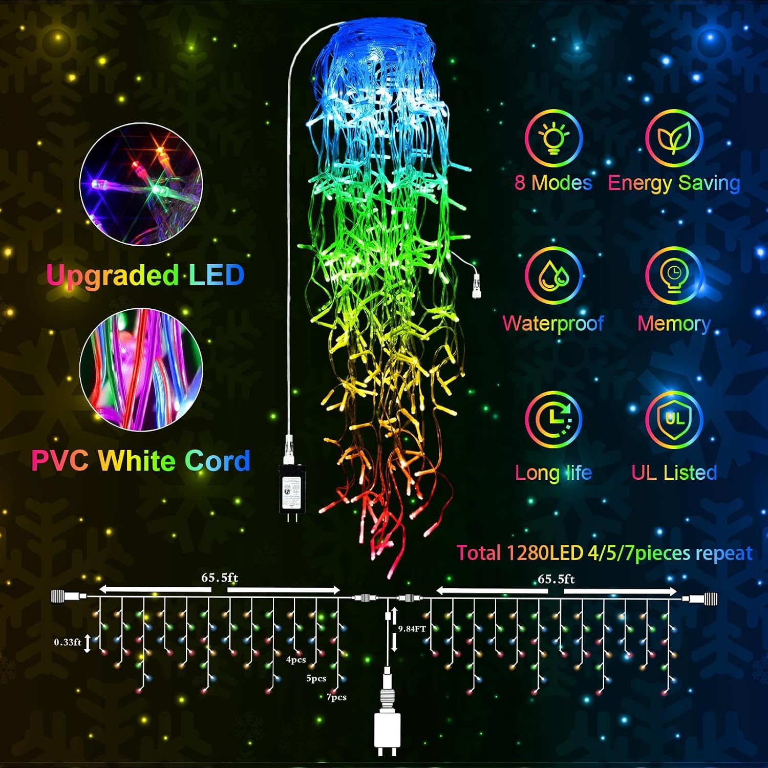 1280 LED Christmas String Ligh - đánh giá và giá Lighting