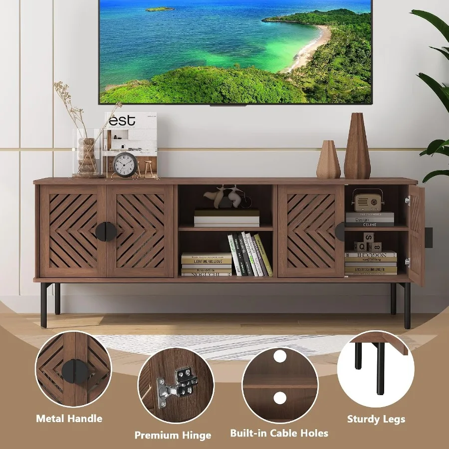63 TV Stand for Living Room, E - đánh giá và giá Storage & Organization