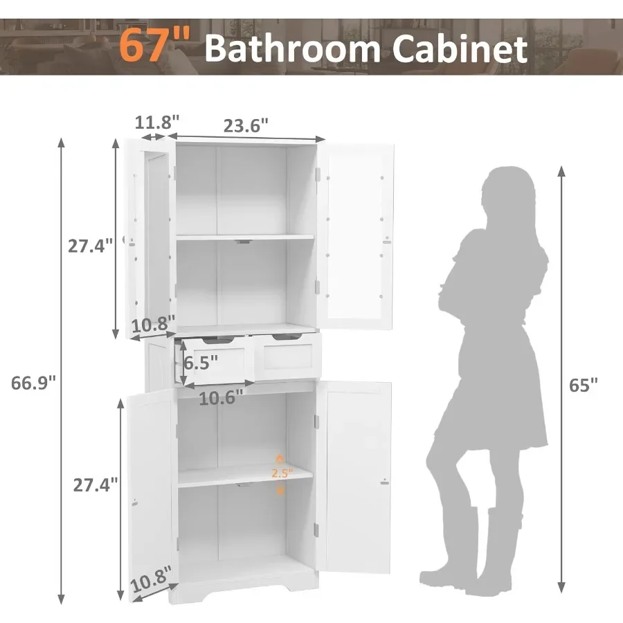 67 Tall Bathroom Storage Cabin - đánh giá và giá Storage & Organization