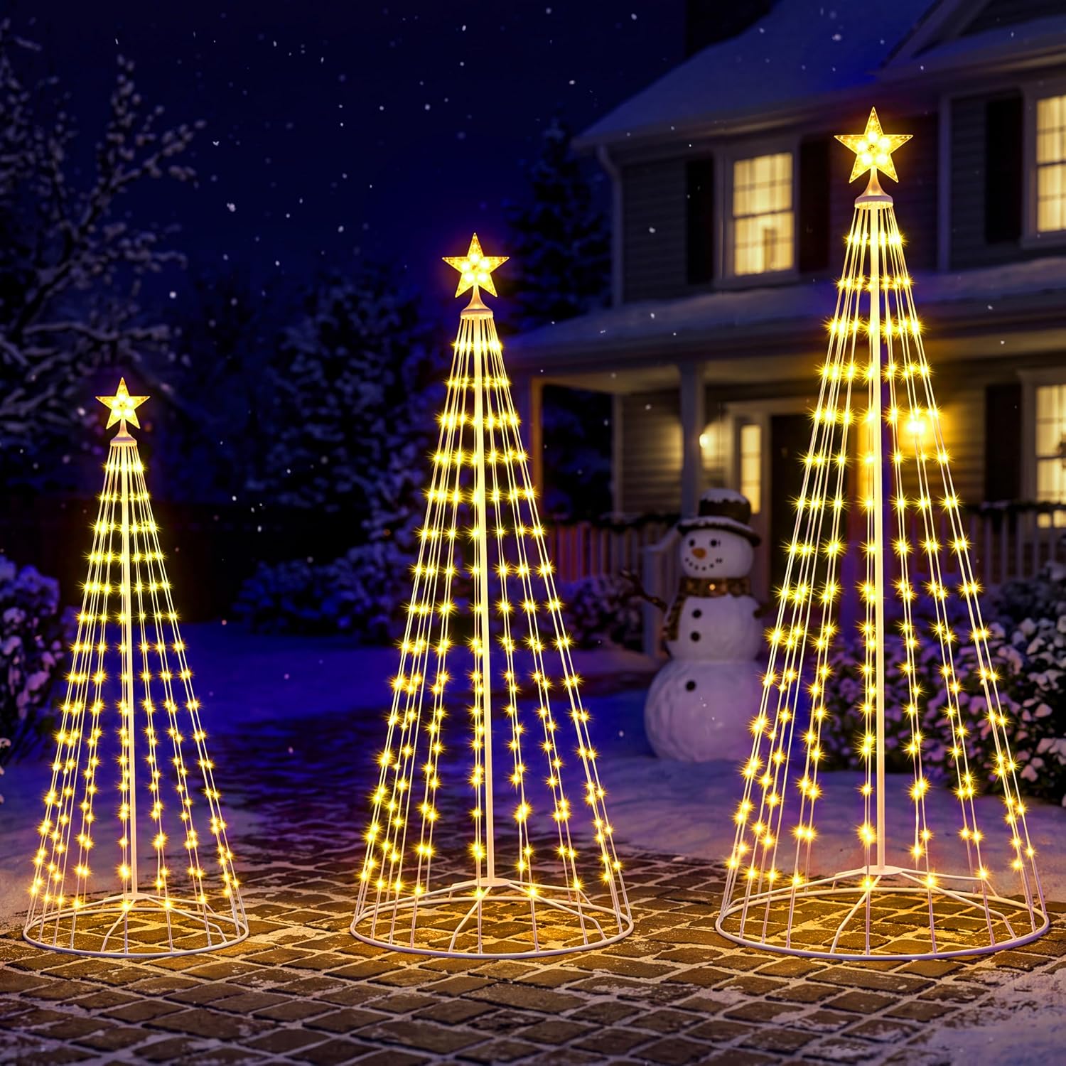 3-Pack LED Christmas Cone Tree - đánh giá và giá Lighting