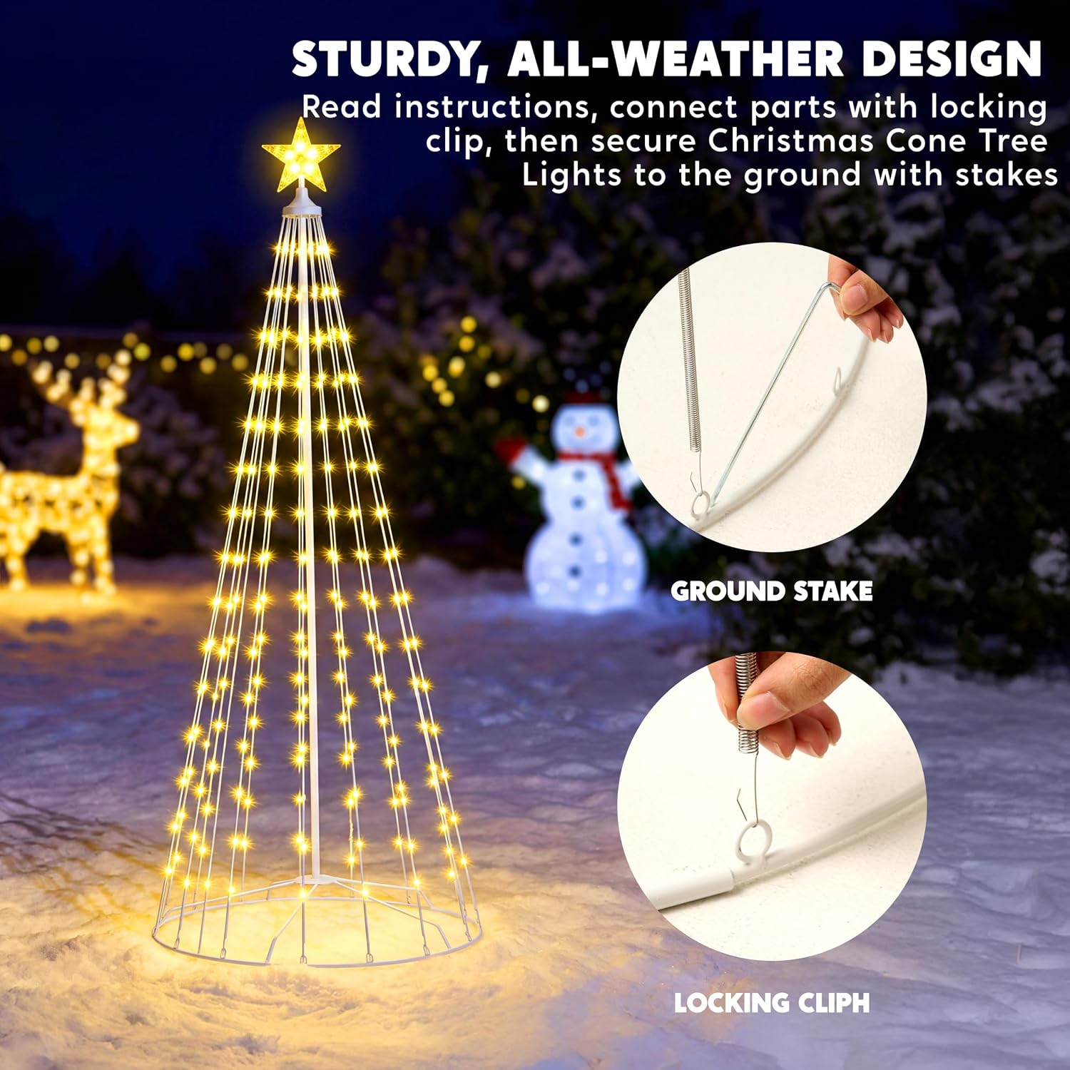 3-Pack LED Christmas Cone Tree - đánh giá và giá Lighting