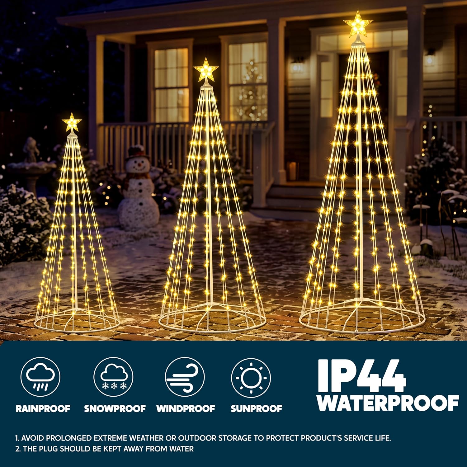 3-Pack LED Christmas Cone Tree - đánh giá và giá Lighting